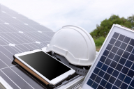 gallery/solar-photovoltaic-panels-station-checks-with-tablet-computer